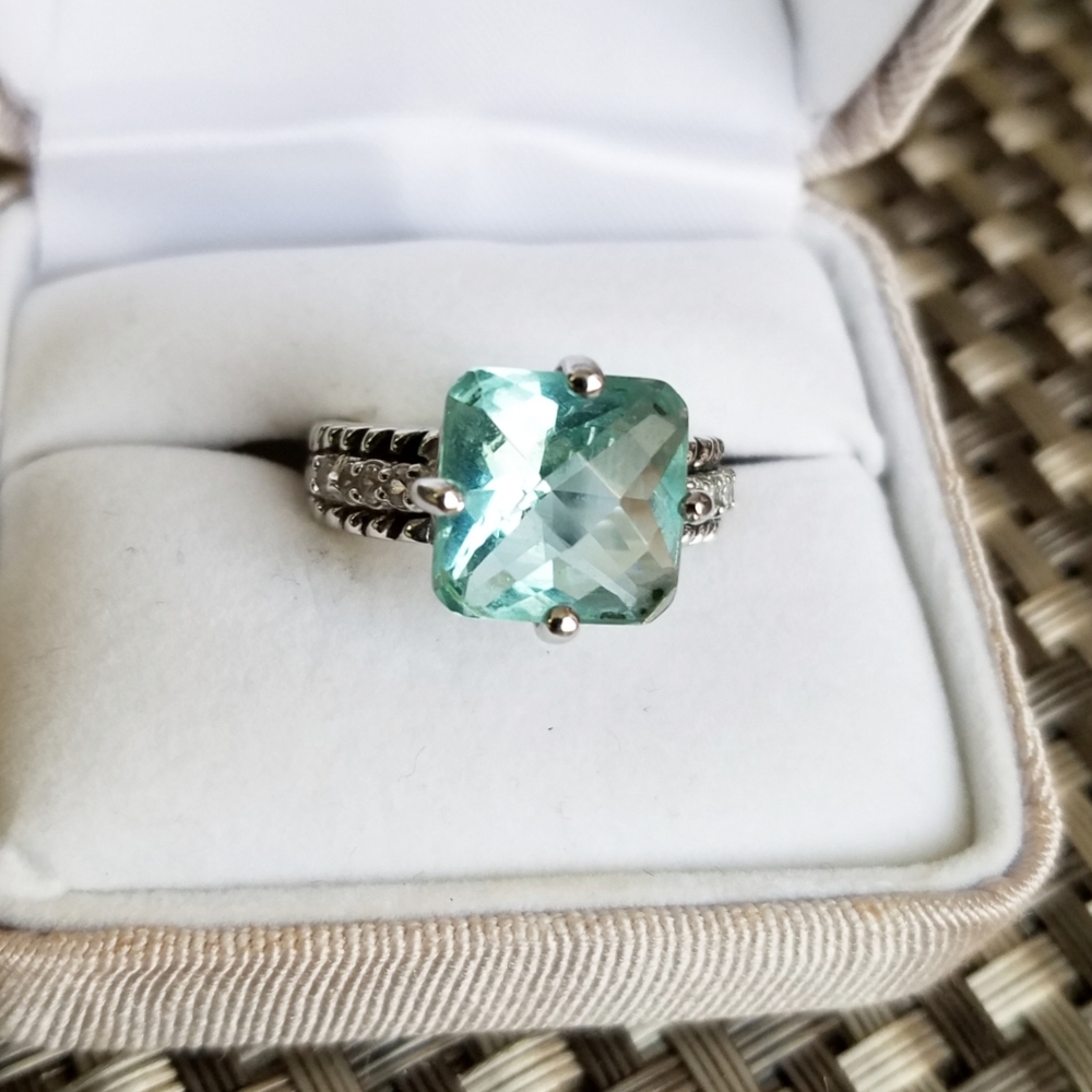 Lia Sophia ring $120 Retail NEW! blue aquamarine stone ring Sz 7, PRICE REDUCED! - Picture 3 of 11